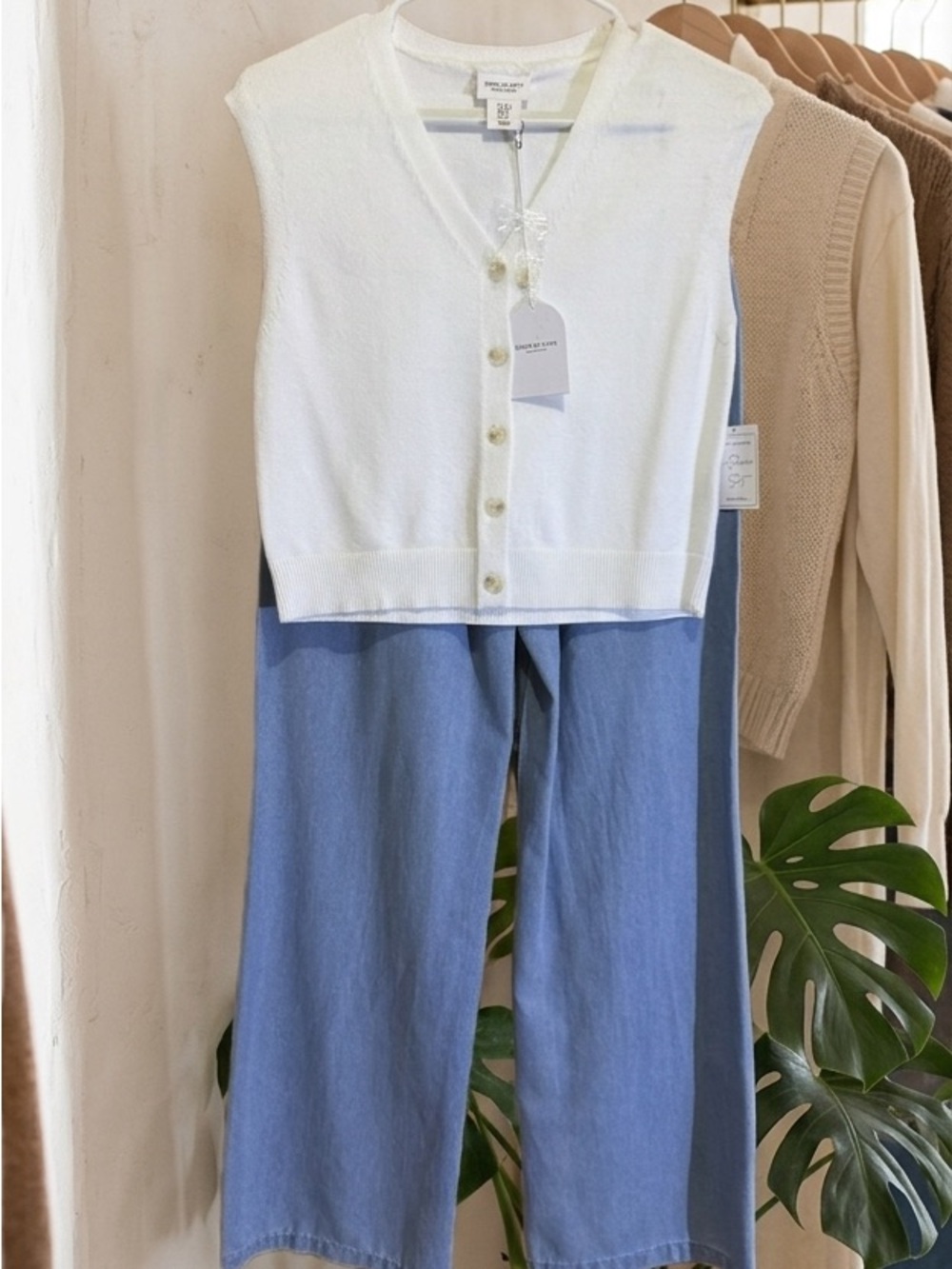 Song of Style Light Blue Wide-Leg Jeans and Knit Top